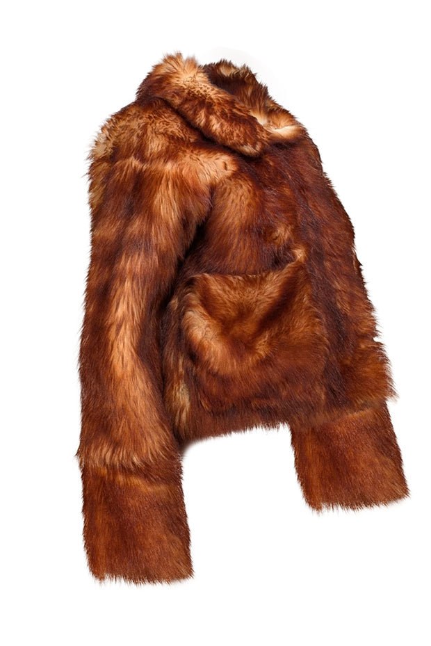 Sofie D'hoore - Tan & Cream Fur w/ Cream Leather Interior Coat Sz 2 - Current Boutique