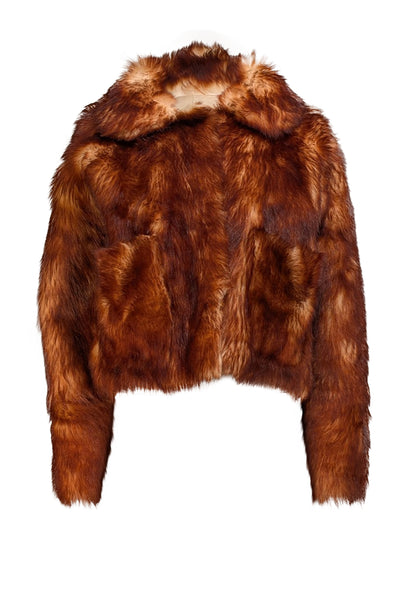 Sofie D'hoore - Tan & Cream Fur w/ Cream Leather Interior Coat Sz 2 - Current Boutique