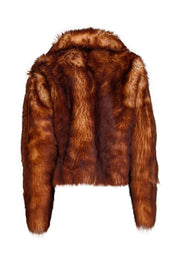 Sofie D'hoore - Tan & Cream Fur w/ Cream Leather Interior Coat Sz 2 - Current Boutique