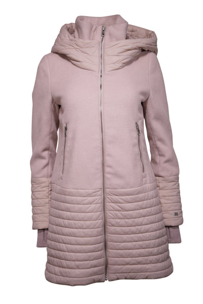 Current Boutique-Soia & Kyo - Beige Wool Mixed Media Hooded Puffer Coat Sz S