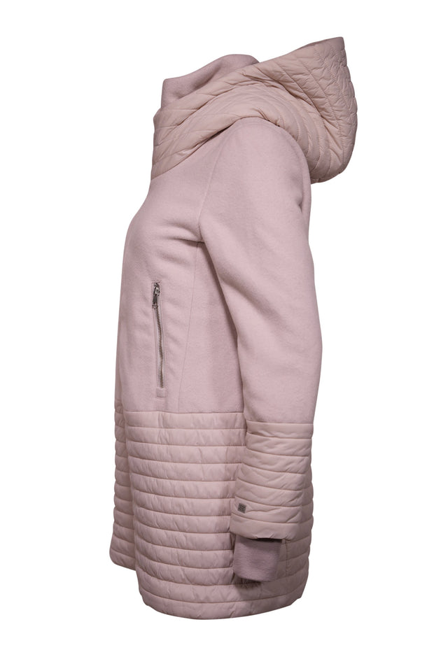 Current Boutique-Soia & Kyo - Beige Wool Mixed Media Hooded Puffer Coat Sz S
