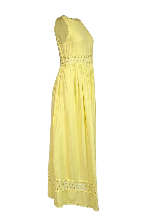 Current Boutique-Solid & Striped - Yellow Sleeveless Maxi Dress Sz M