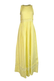 Current Boutique-Solid & Striped - Yellow Sleeveless Maxi Dress Sz M