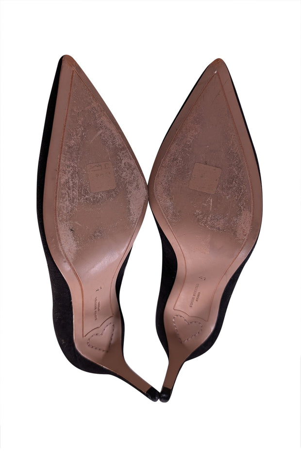 Current Boutique-Sophia Webster - Black Suede Rose Gold Butterfly Toe Pumps Sz 11