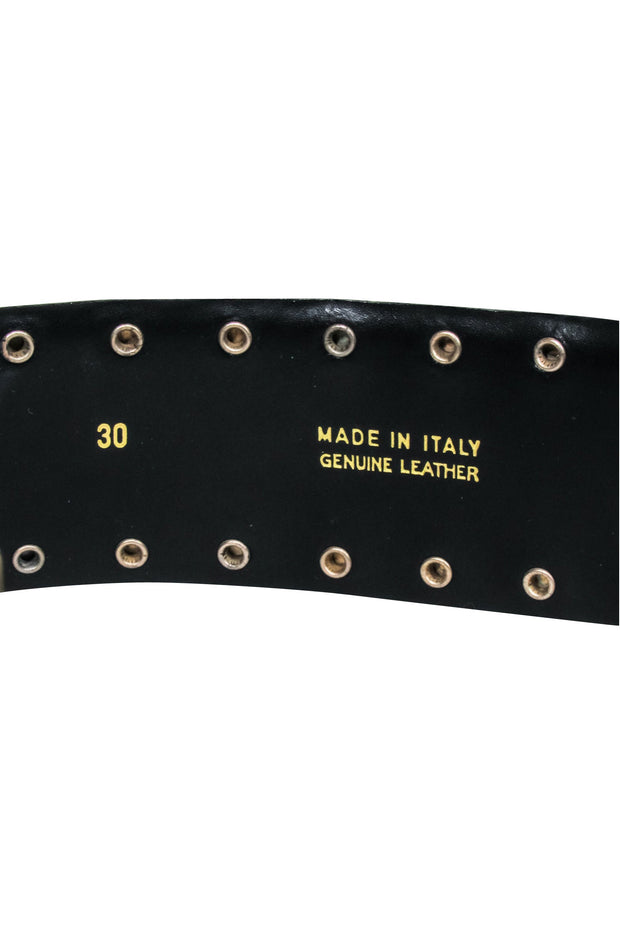 Current Boutique-St. John - Black w/ Gold Stud Belt Sz 10