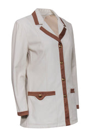 Current Boutique-St. John - Beige w/ Tan Trim Blazer Sz M