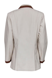 Current Boutique-St. John - Beige w/ Tan Trim Blazer Sz M