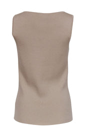 Current Boutique-St. John - Dark Beige Wool Ribbed Tank Top Sz M