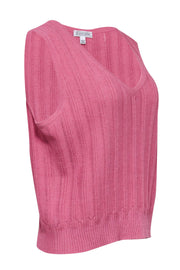Current Boutique-St. John - Pink Wool Blend V-Neck Tank Sz L