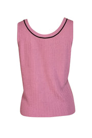 St. John - Lilac Knit Tank Top w/ Contrast Trim Sz S - Current Boutique