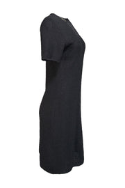 St. John - Black Knit Short Sleeve Dress Sz S - Current Boutique