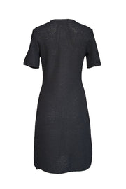 St. John - Black Knit Short Sleeve Dress Sz S - Current Boutique