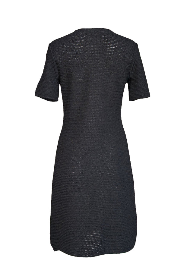 St. John - Black Knit Short Sleeve Dress Sz S - Current Boutique
