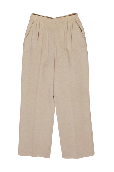 Current Boutique-St. John - Beige Pleated Knit Pants Sz 2