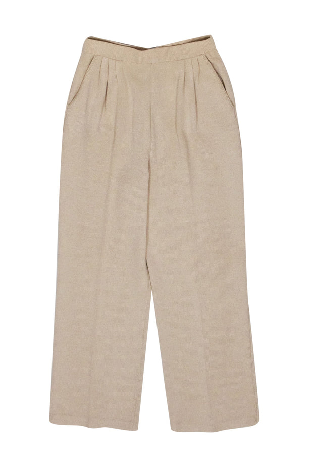 Current Boutique-St. John - Beige Pleated Knit Pants Sz 2