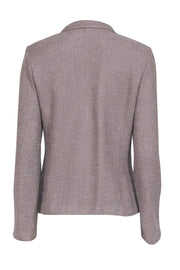 Current Boutique-St. John - Taupe Open Front Knit Jacket w/ Metallic Threading Sz 8