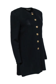 Current Boutique-St. John - Black Knit Decorative Button Jacket Sz M