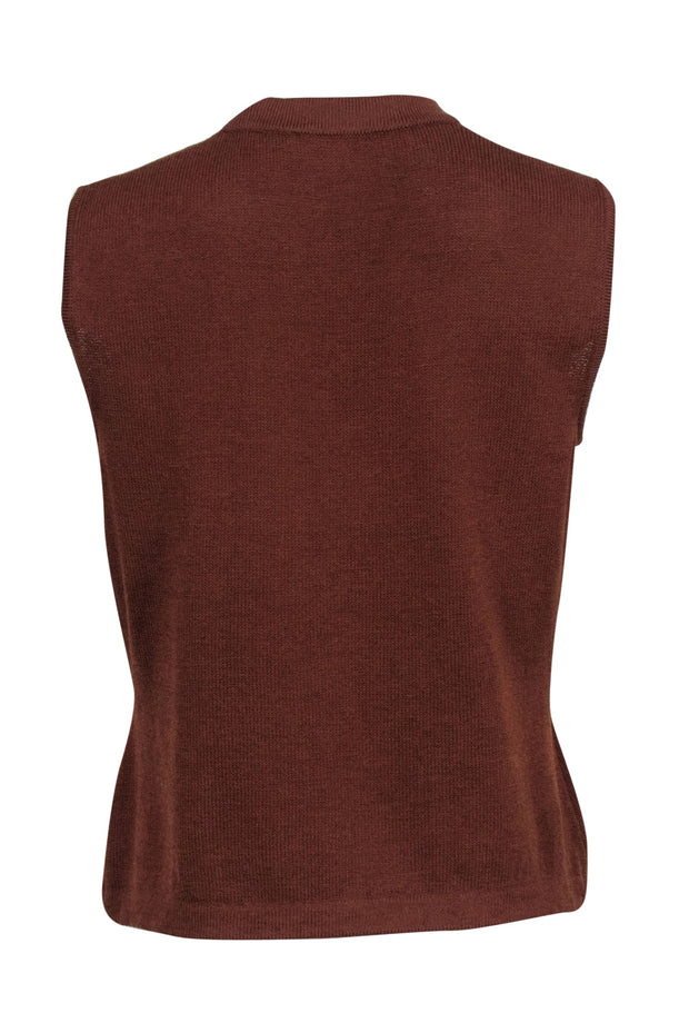 Current Boutique-St. John - Burnt Orange Mockneck Knit Top Sz L
