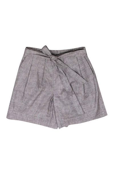 Current Boutique-St. John - Light Brown Linen Blend Tie Front Shorts Sz S