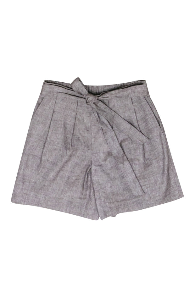 Current Boutique-St. John - Light Brown Linen Blend Tie Front Shorts Sz S