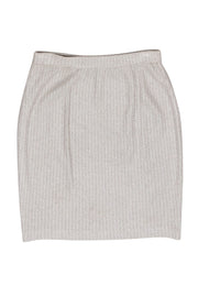 Current Boutique-St. John - Champagne Gold Metallic Knit Skirt Sz 10
