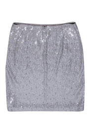 Current Boutique-St. John - Silver Metallic Embellished Knit Skirt Sz 10
