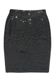 Current Boutique-St. John - Black & Silver Shimmer Knit Skirt Sz 4