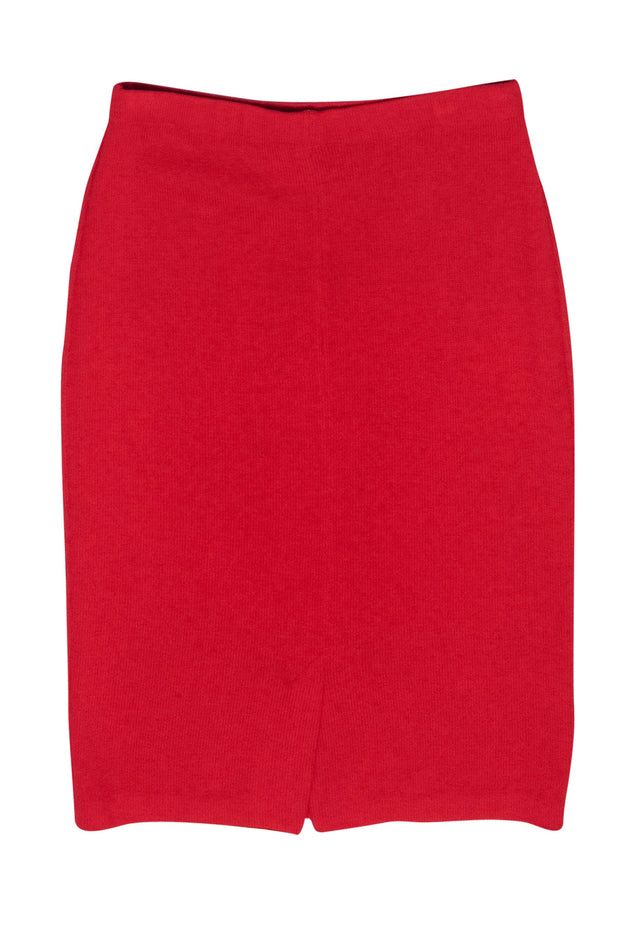 Current Boutique-St. John - Red Wool Blend Midi Pencil Skirt Sz S