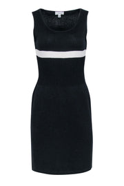 Current Boutique-St. John - Black Knit Sheath Dress w/ White Stripe Sz S