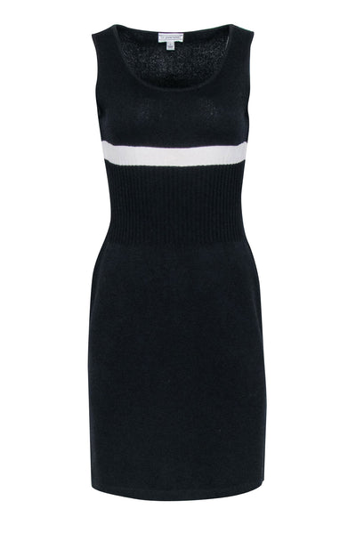 Current Boutique-St. John - Black Knit Sheath Dress w/ White Stripe Sz S
