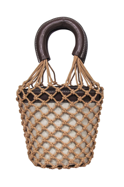 Current Boutique-Staud - Beige Rope Detail Top Handle Bucket Bag