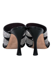 Current Boutique-Staud - Black Leather Rhinestone Mule Pumps Sz 8