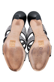Current Boutique-Staud - Black Leather Rhinestone Mule Pumps Sz 8