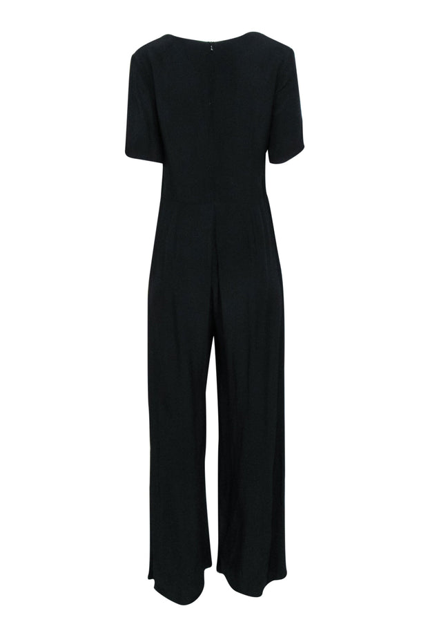 Current Boutique-Staud - Black Wide Leg Tie Front Jumpsuit Sz M