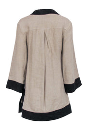 Current Boutique-Staud - Beige Linen w/ Black Trim Tunic Sz XS