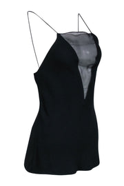 Current Boutique-Stella McCartney - Black Tank Blouse w/ Silk Mesh V Detail Sz 2