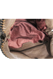 Current Boutique-Stella McCartney - Beige "Falabella" Vegan Suede Chain Bag w/ Stitched Trim