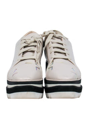Current Boutique-Stella McCartney - Cream & Black Platform Sneakers w/ Iridescent Stars Sz 10