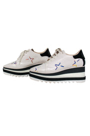 Current Boutique-Stella McCartney - Cream & Black Platform Sneakers w/ Iridescent Stars Sz 10