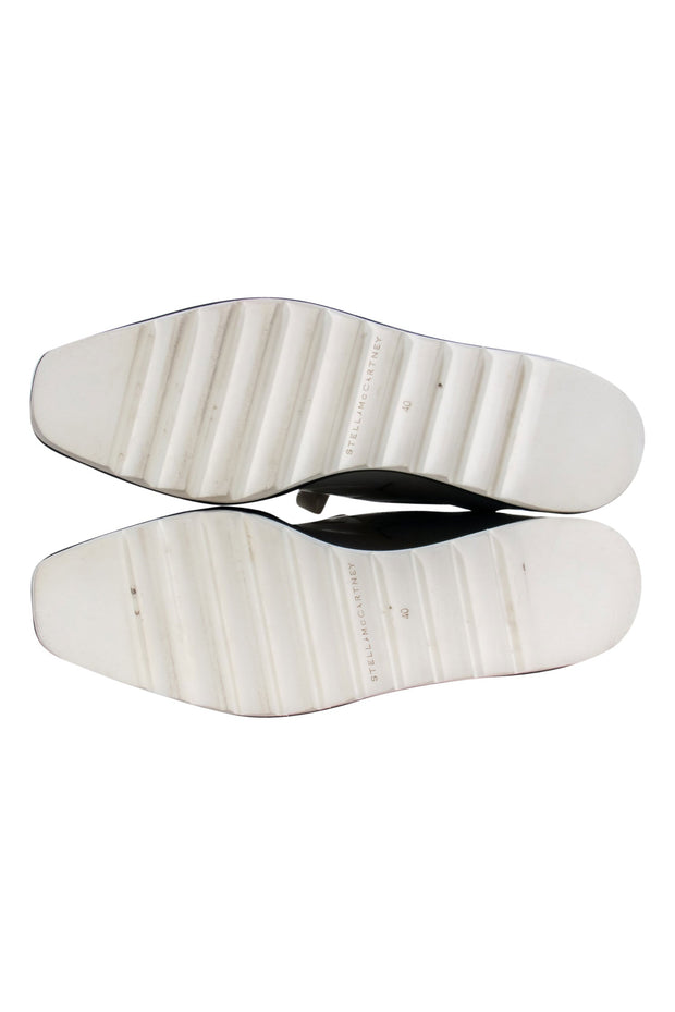 Current Boutique-Stella McCartney - Cream & Black Platform Sneakers w/ Iridescent Stars Sz 10