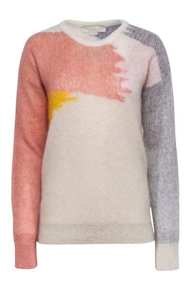 Current Boutique-Stella McCartney - Beige, Pink, & Yellow Mohair Blend Sweater Sz 4