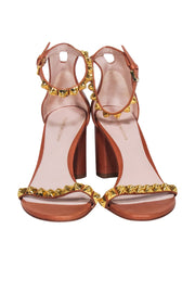 Current Boutique-Stuart Weitzman - Tan Studded Leather Sandals Sz 7.5