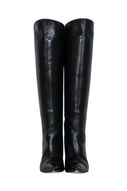 Current Boutique-Stuart Weitzman - Black Leather Tall Boots w/ Stiletto Heel Sz 6