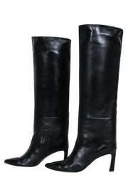 Current Boutique-Stuart Weitzman - Black Leather Tall Boots w/ Stiletto Heel Sz 6