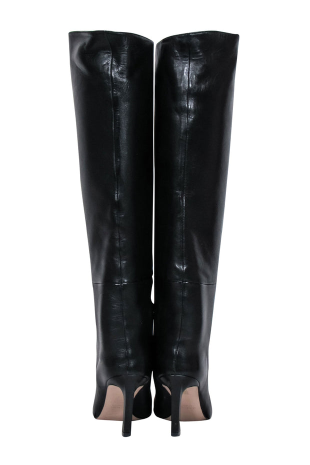 Current Boutique-Stuart Weitzman - Black Leather Tall Boots w/ Stiletto Heel Sz 6