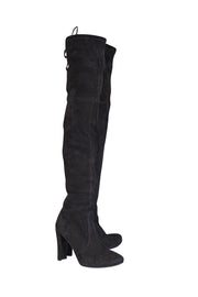 Stuart Weitzman - Black Suede Over The Knee Tall Boots Sz 6.5 - Current Boutique