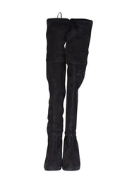 Stuart Weitzman - Black Suede Over The Knee Tall Boots Sz 6.5 - Current Boutique