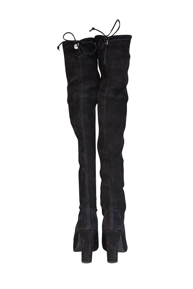 Stuart Weitzman - Black Suede Over The Knee Tall Boots Sz 6.5 - Current Boutique