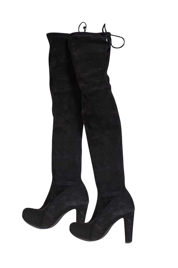 Stuart Weitzman - Black Suede Over The Knee Tall Boots Sz 6.5 - Current Boutique