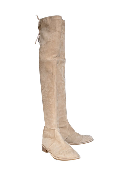 Stuart Weitzman - Beige Suede Over The Knee Tall Boots Sz 7 - Current Boutique